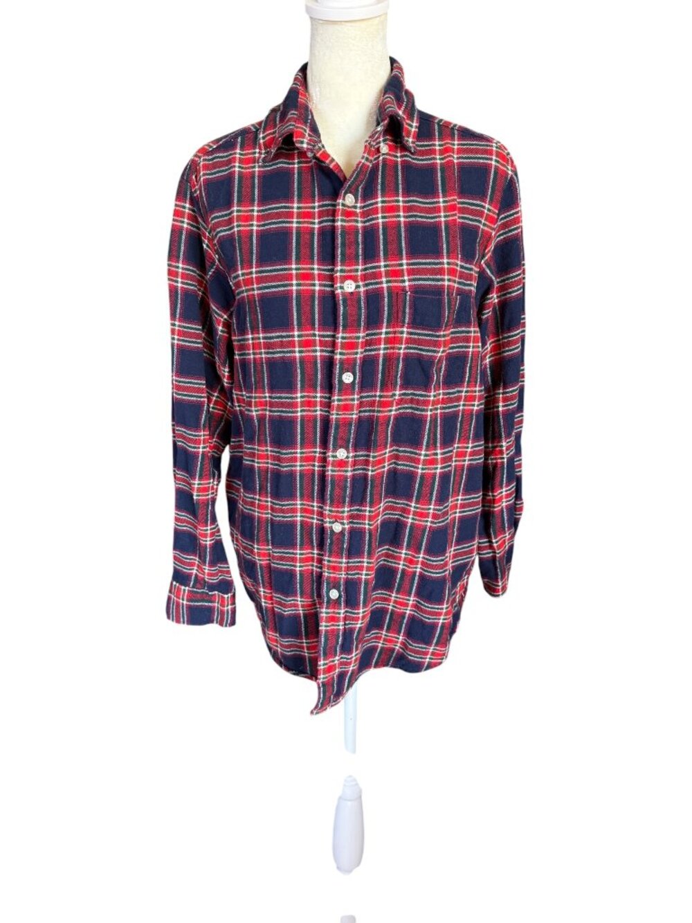 Club Room women's long sleeve collared button down plaid flannel shirt Small